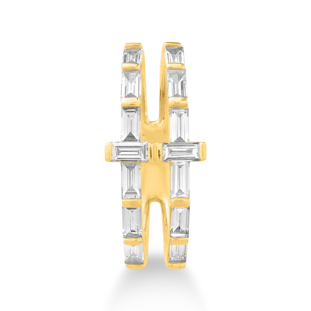 Inel din aur galben cu diamante baguette de 0.8ct - imagine 3