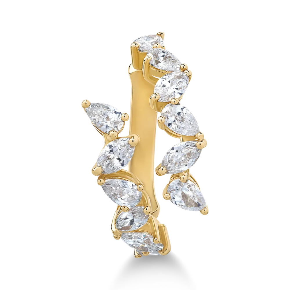 Inel din aur galben cu diamante pear si marquise de 1.6ct - imagine 3