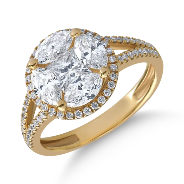 Inel din aur galben cu diamante de 1.76ct