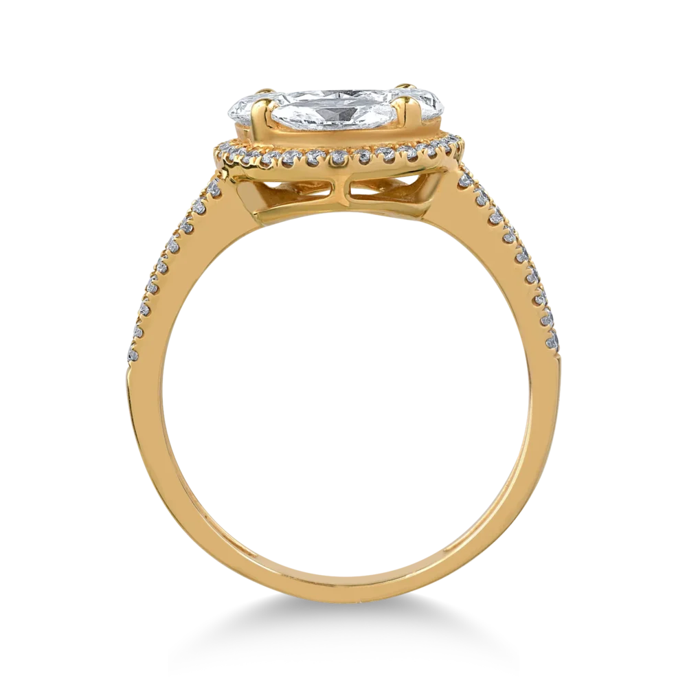 Inel din aur galben cu diamante de 1.76ct - imagine 2