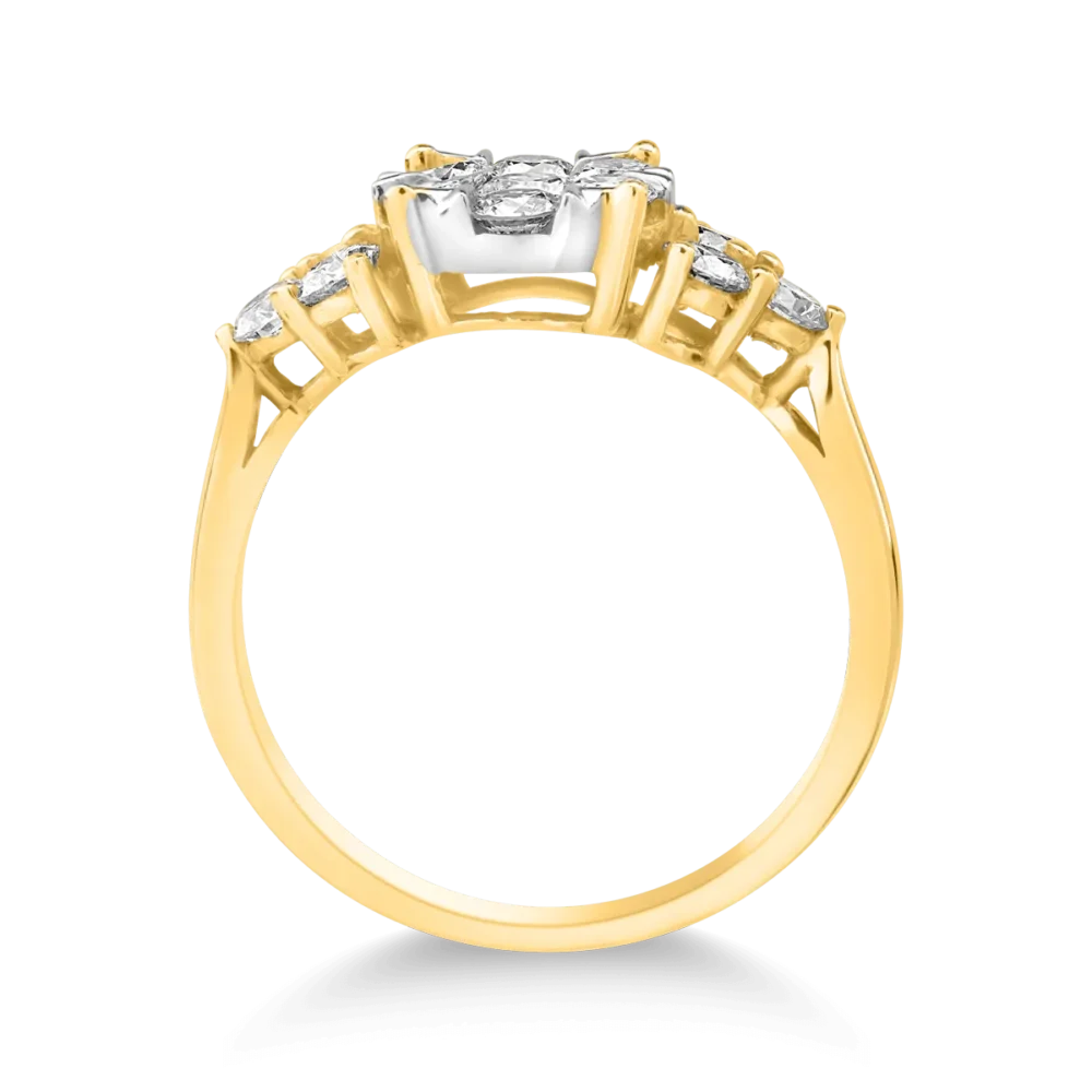 Inel din aur galben cu diamante de 1ct - imagine 2