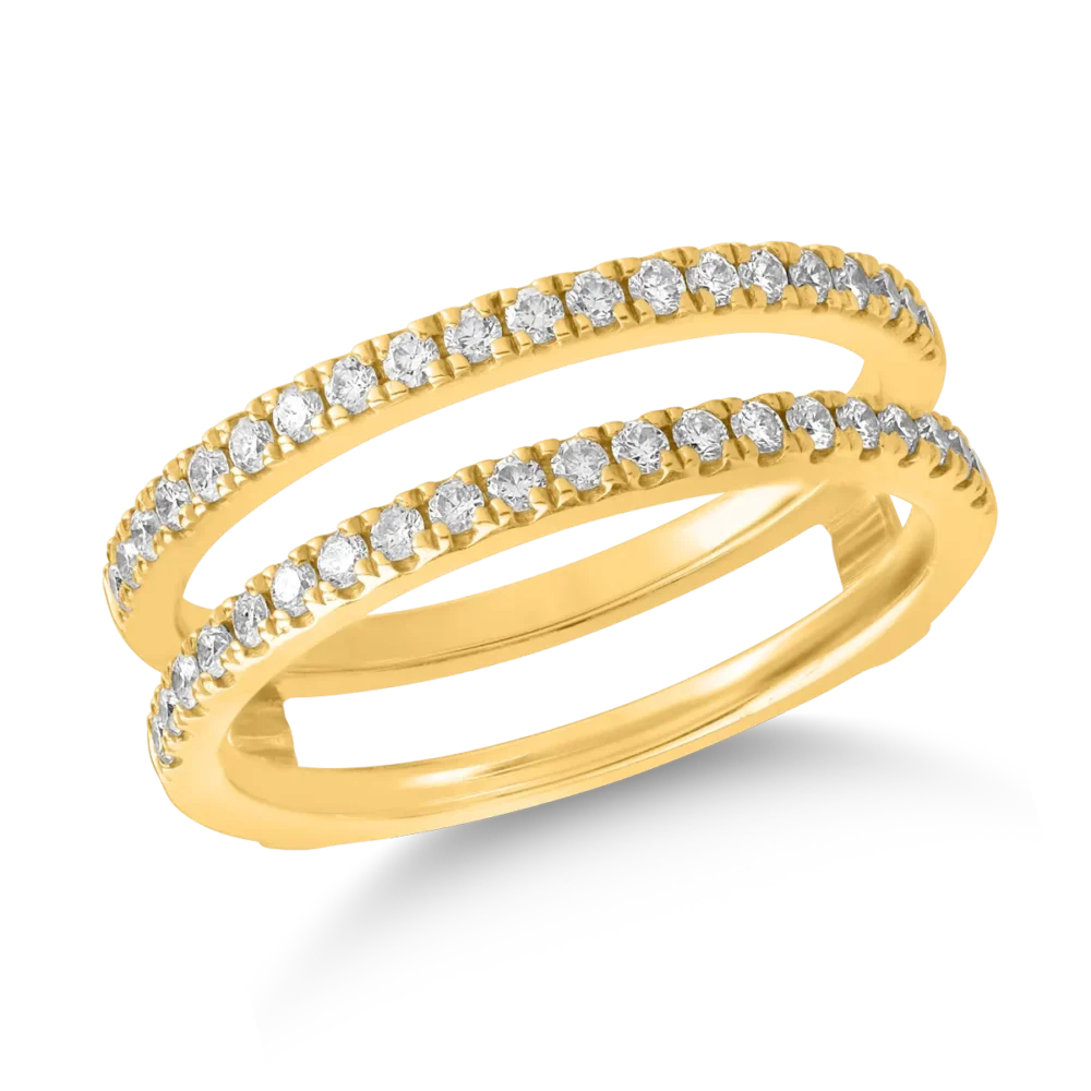 Inel din aur galben cu diamante maro de 0.33ct si diamante transparente de 0.34ct - imagine 3