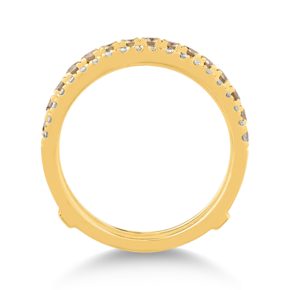 Inel din aur galben cu diamante maro de 0.33ct si diamante transparente de 0.34ct - imagine 4