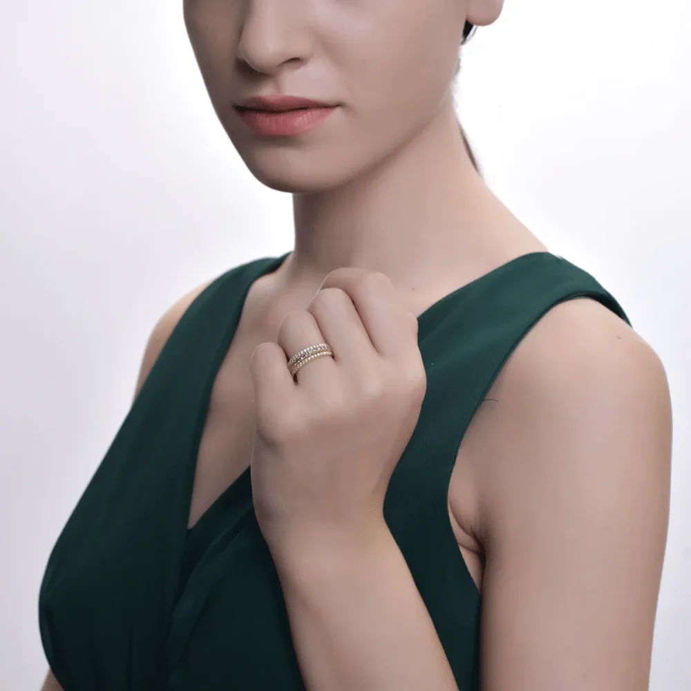 Inel din aur galben cu diamante maro de 0.33ct si diamante transparente de 0.34ct - imagine 6