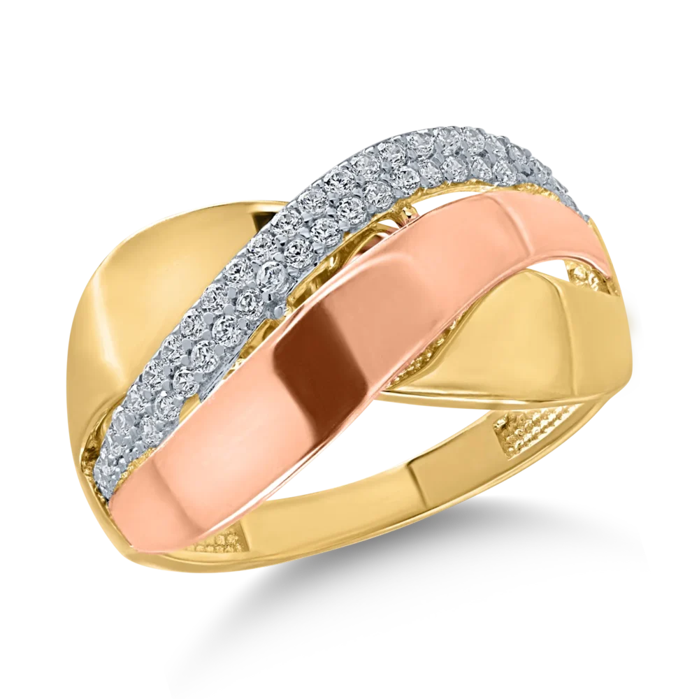 Inel din aur galben-roz