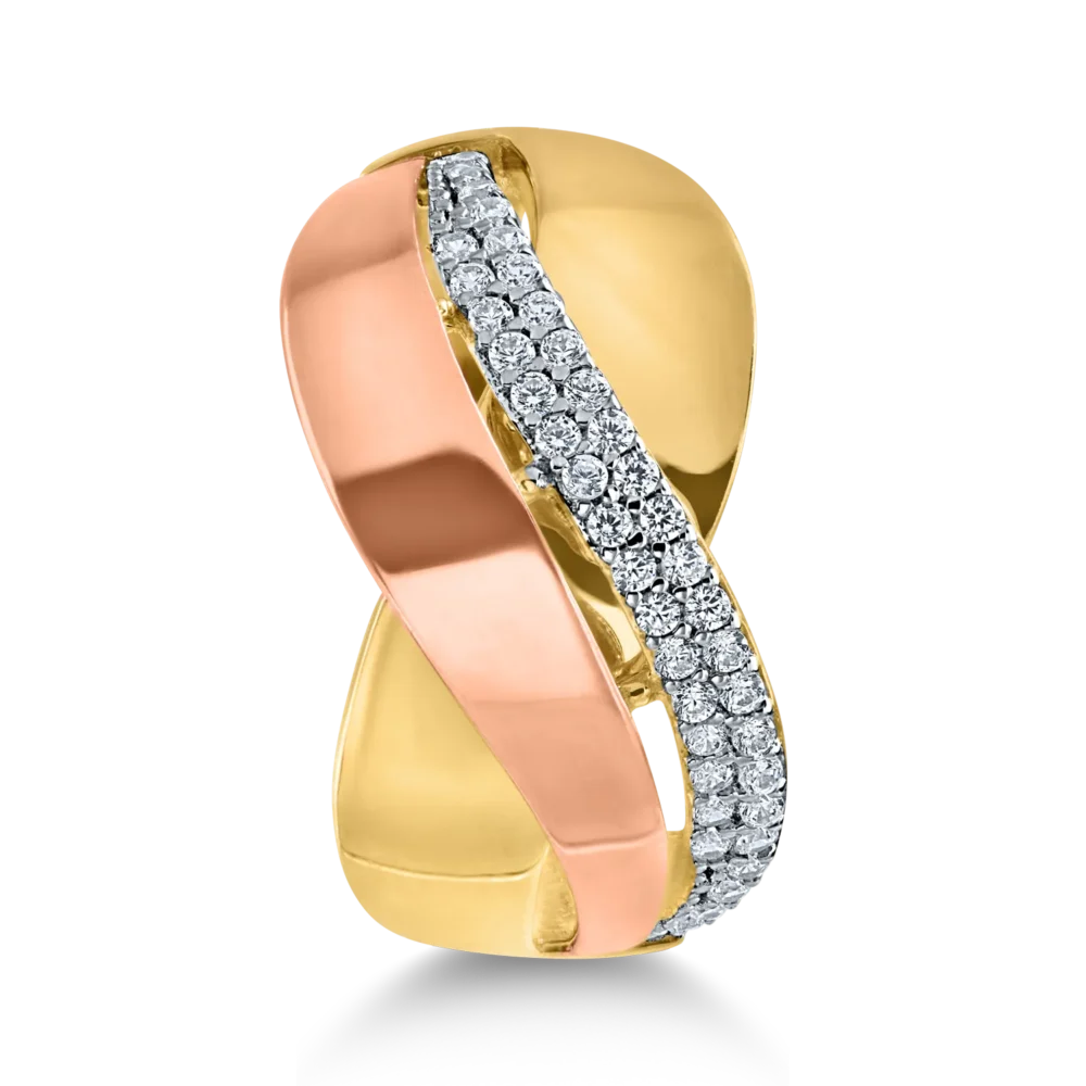 Inel din aur galben-roz - imagine 2