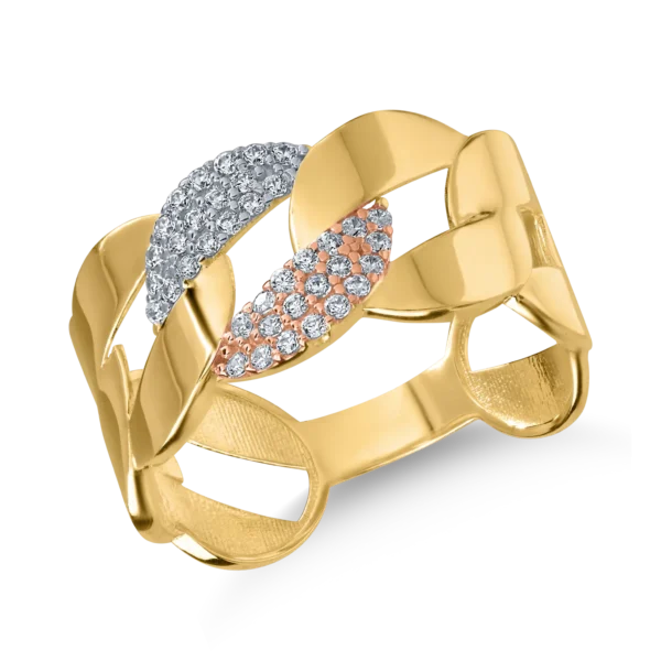 Inel din aur galben-roz