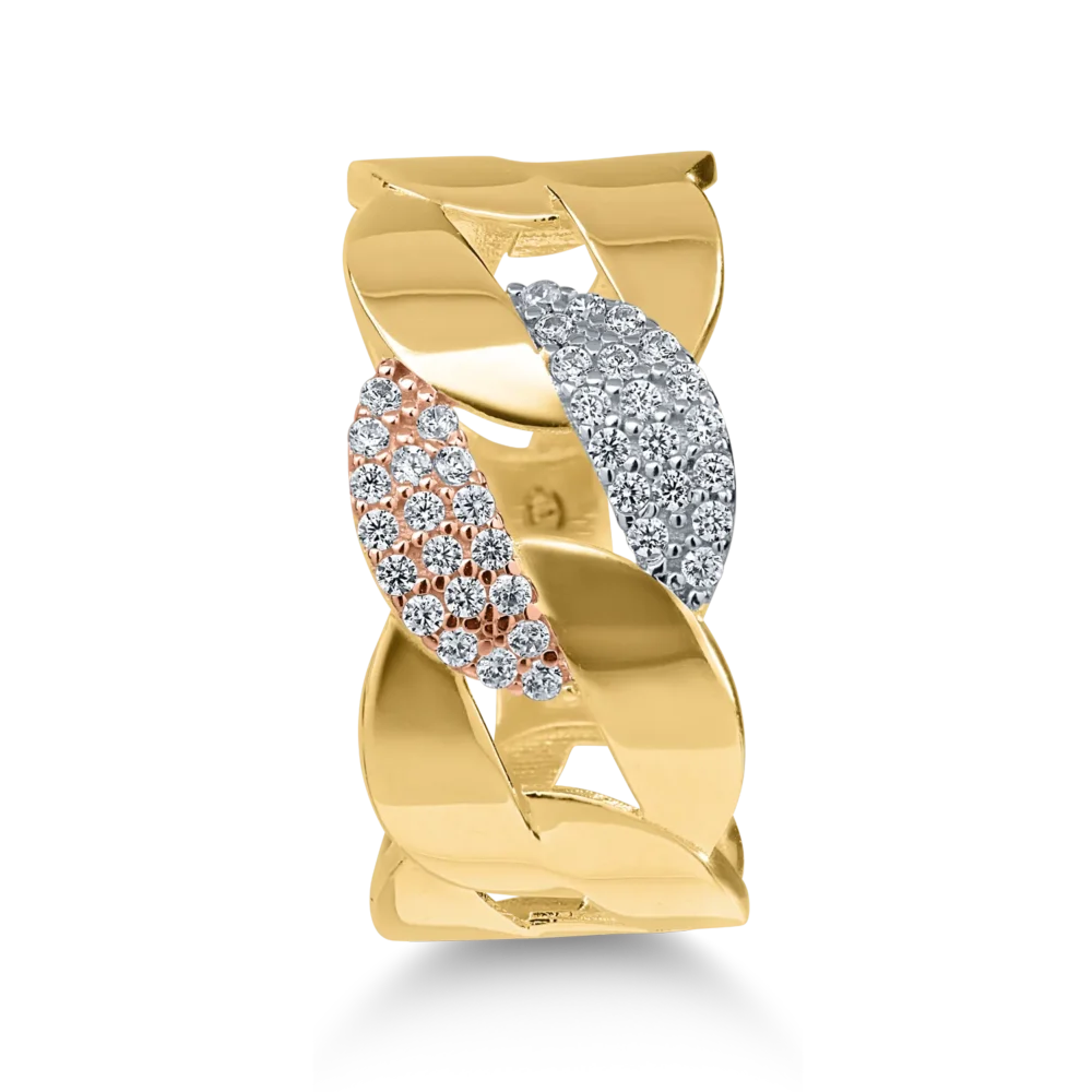 Inel din aur galben-roz - imagine 2