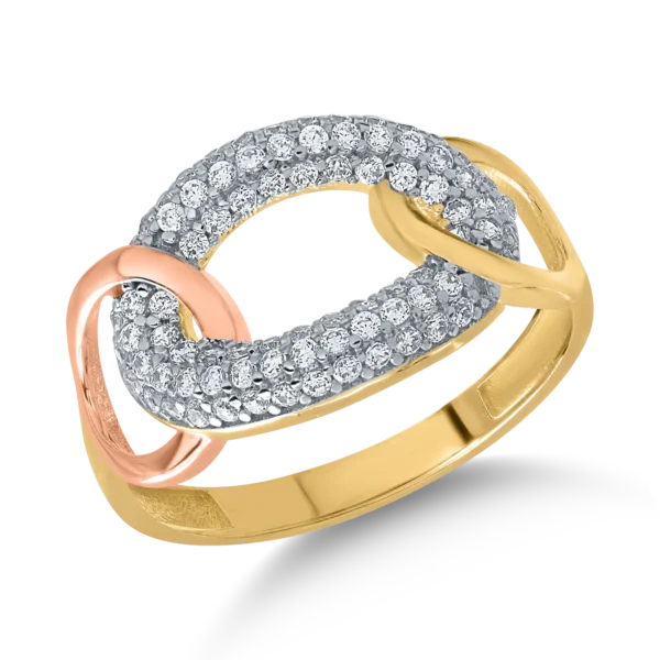 Inel din aur galben-roz