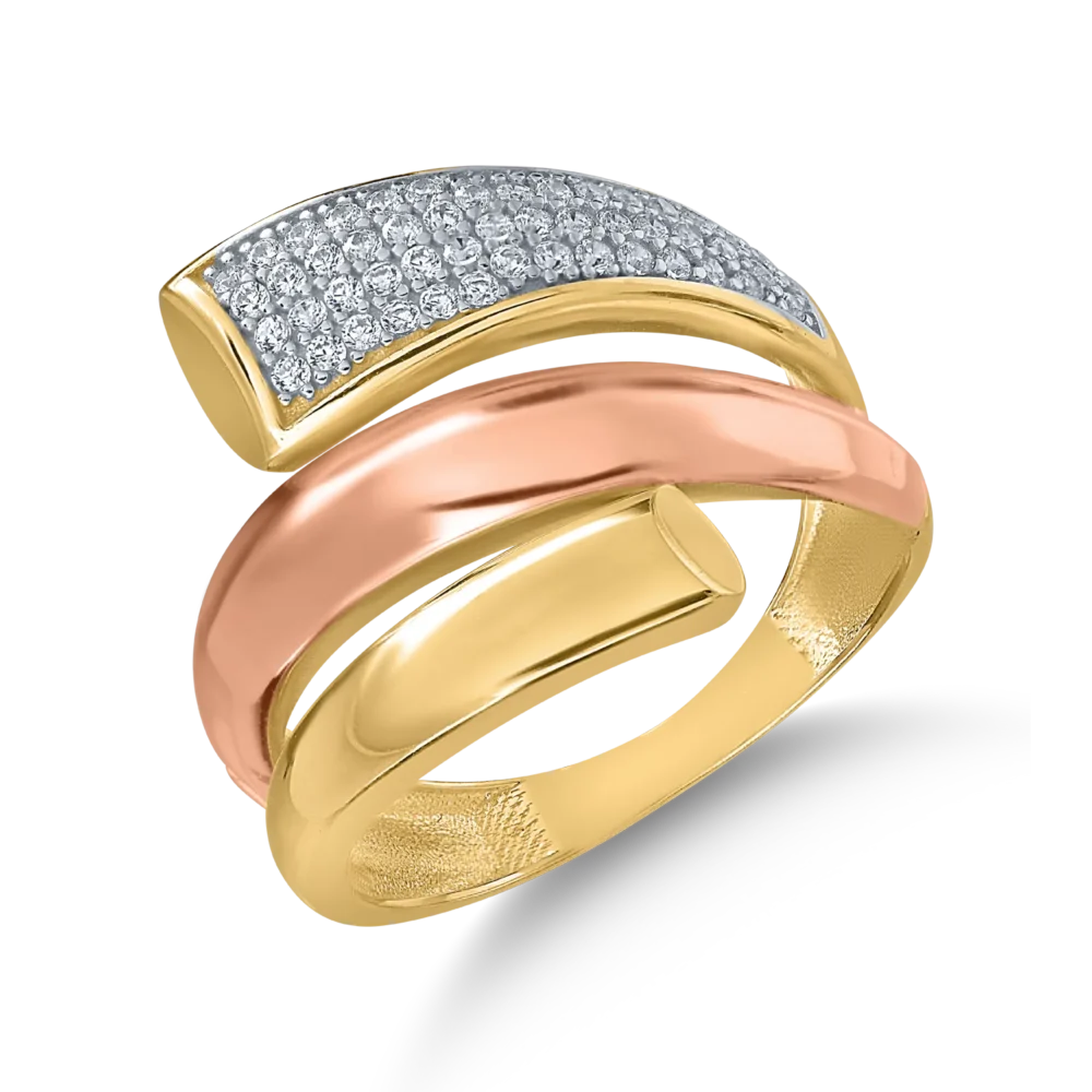 Inel din aur galben-roz