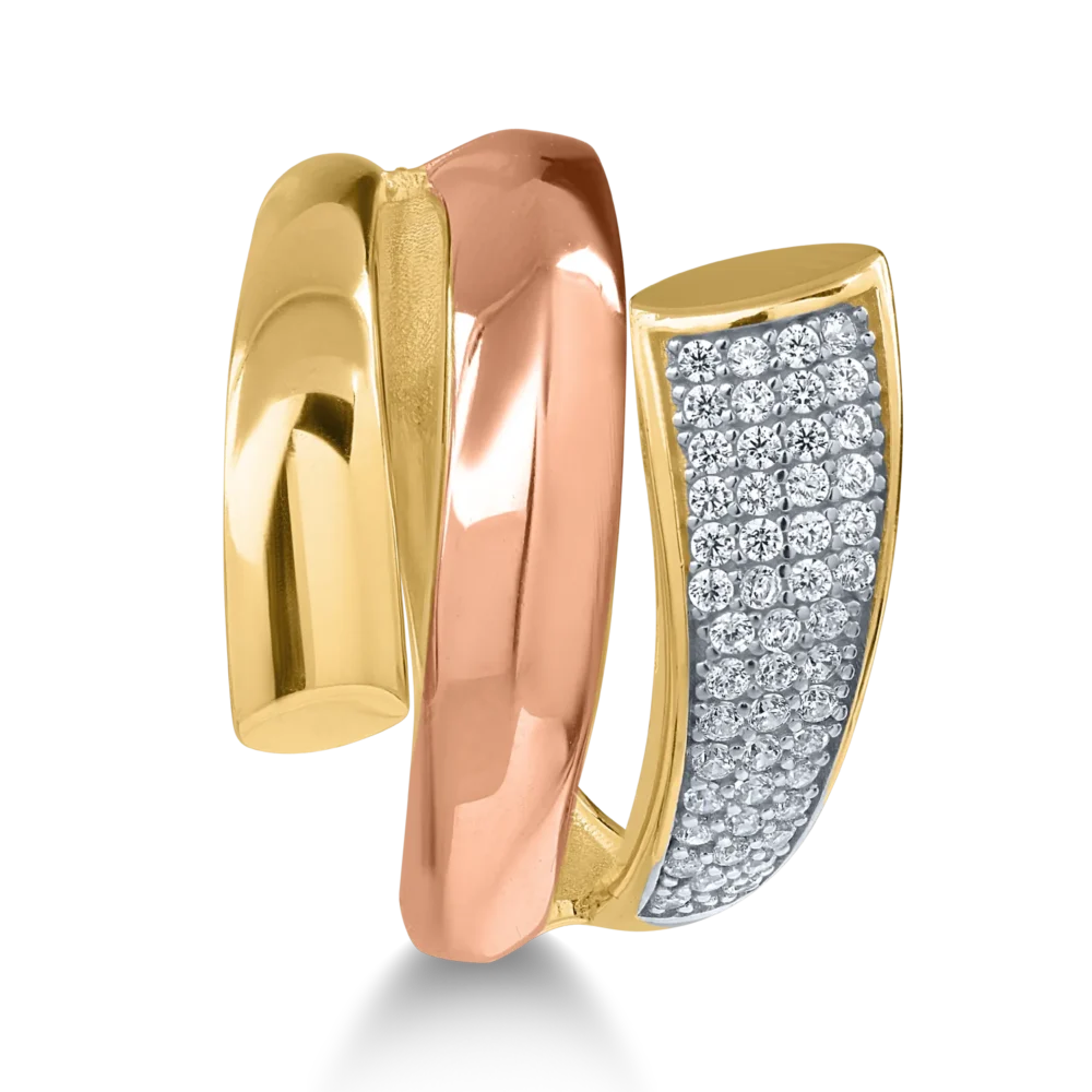 Inel din aur galben-roz - imagine 2