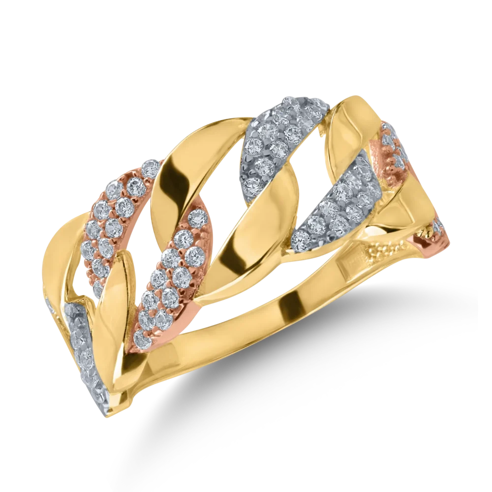 Inel din aur galben-roz