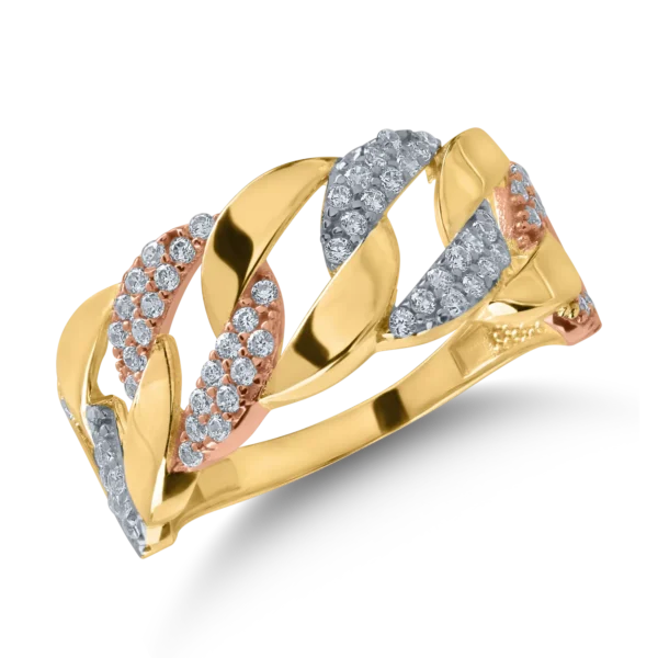 Inel din aur galben-roz