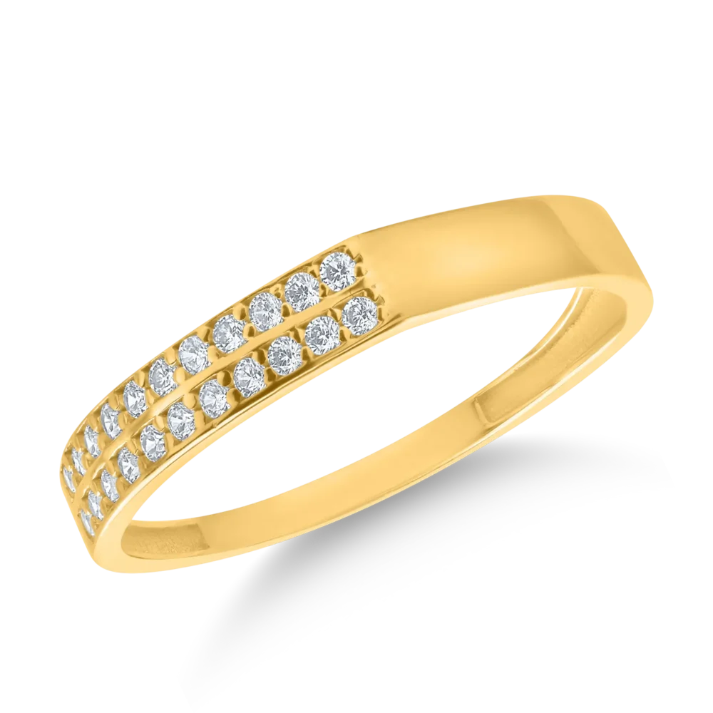 Inel din aur alb-galben