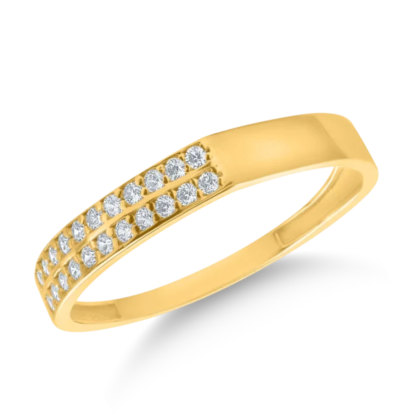 Inel din aur alb-galben