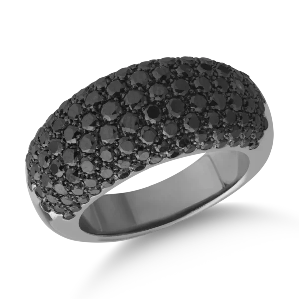 Inel din aur negru cu diamante negre de 2.6ct