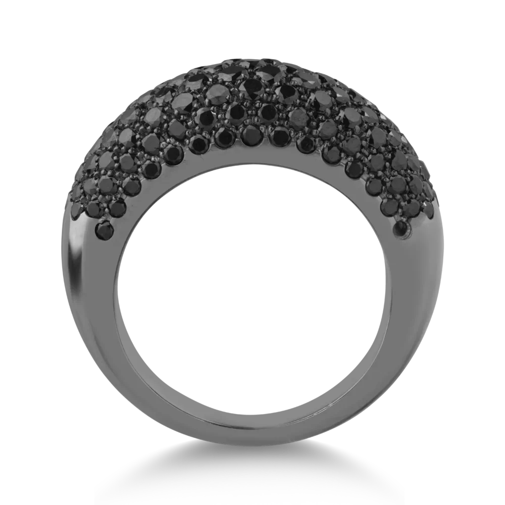 Inel din aur negru cu diamante negre de 2.6ct - imagine 2