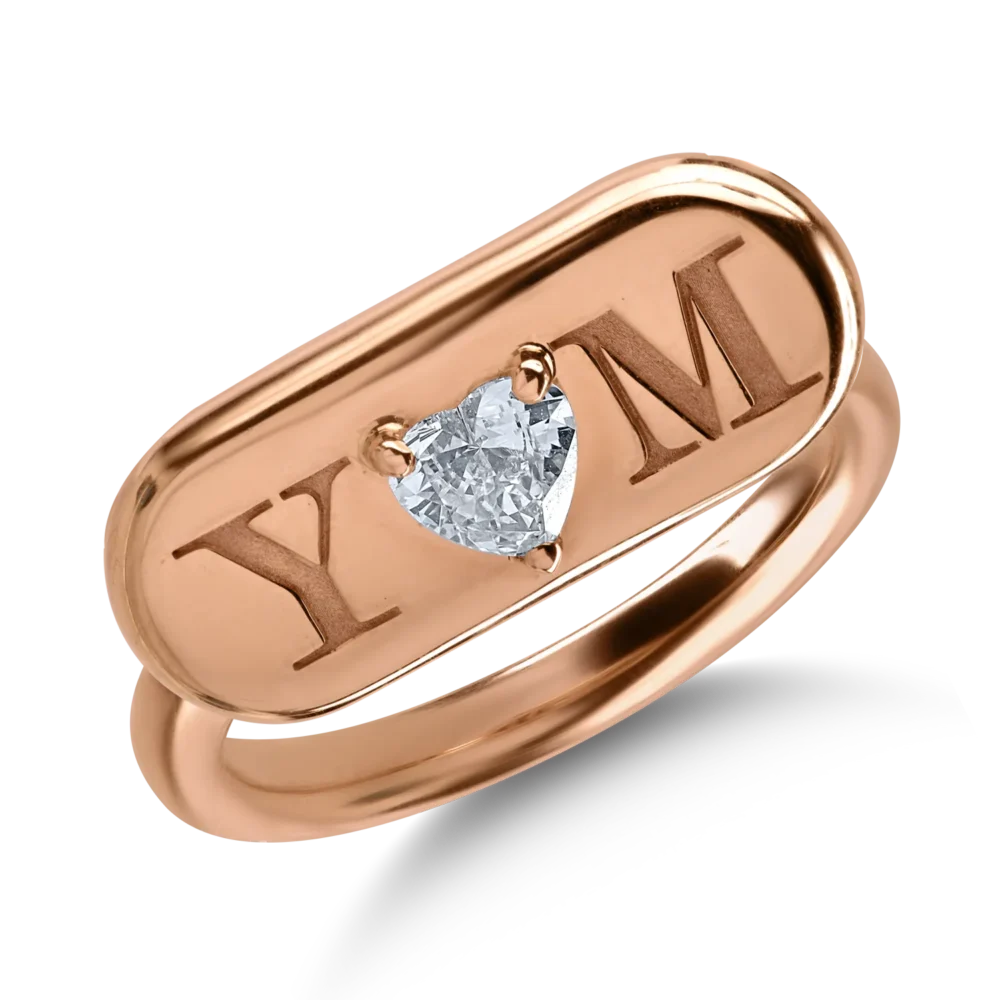 Inel din aur roz cu diamant heart de 0.3ct