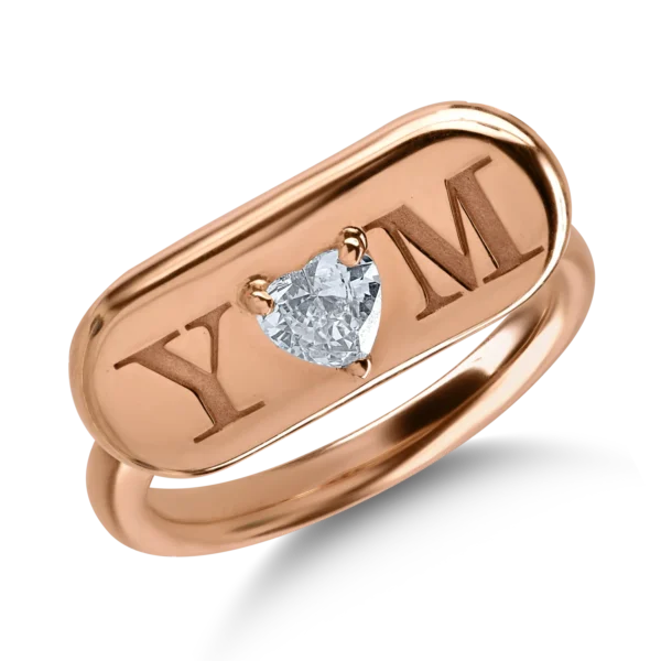 Inel din aur roz cu diamant heart de 0.3ct