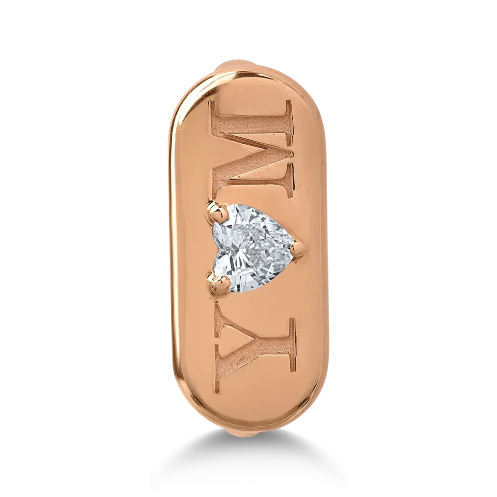 Inel din aur roz cu diamant heart de 0.3ct - imagine 2