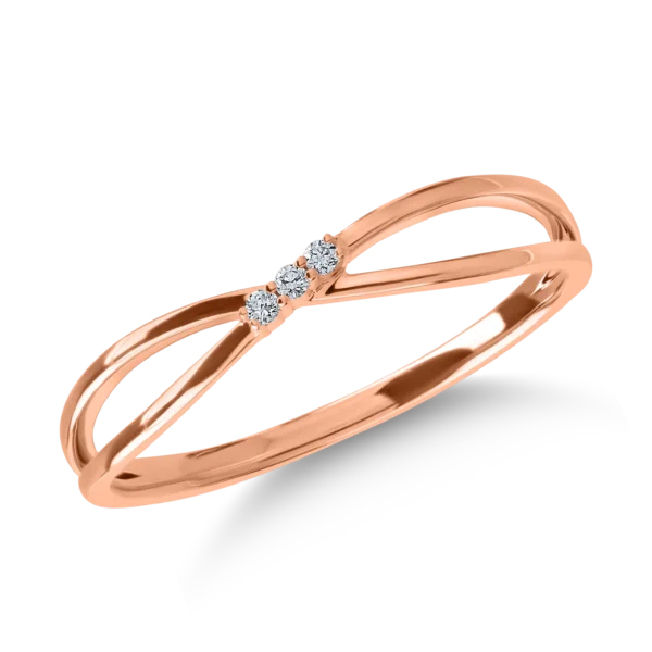 Inel din aur roz cu diamante de 0.023ct