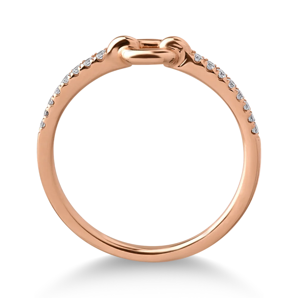 Inel din aur roz cu diamante de 0.10ct - imagine 2