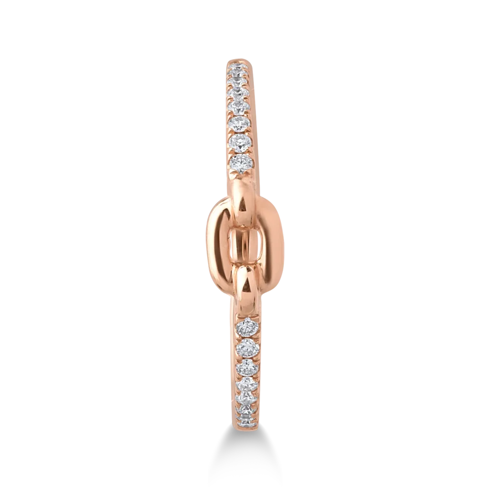 Inel din aur roz cu diamante de 0.10ct - imagine 3
