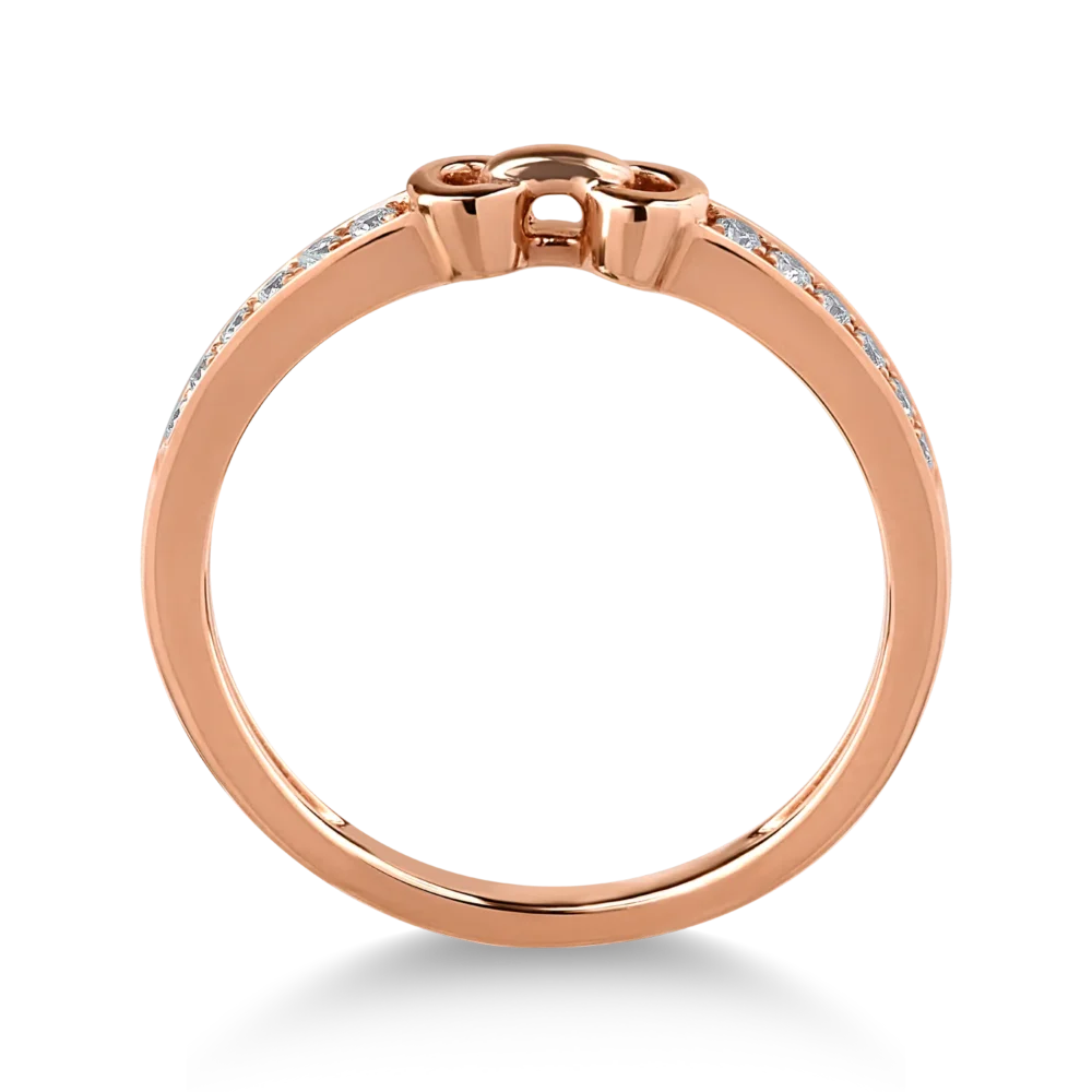 Inel din aur roz cu diamante de 0.11ct - imagine 2