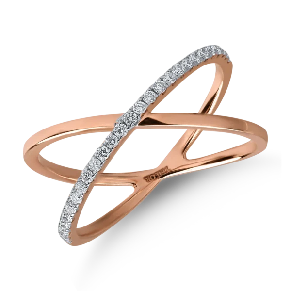 Inel din aur roz cu diamante de 0.166ct