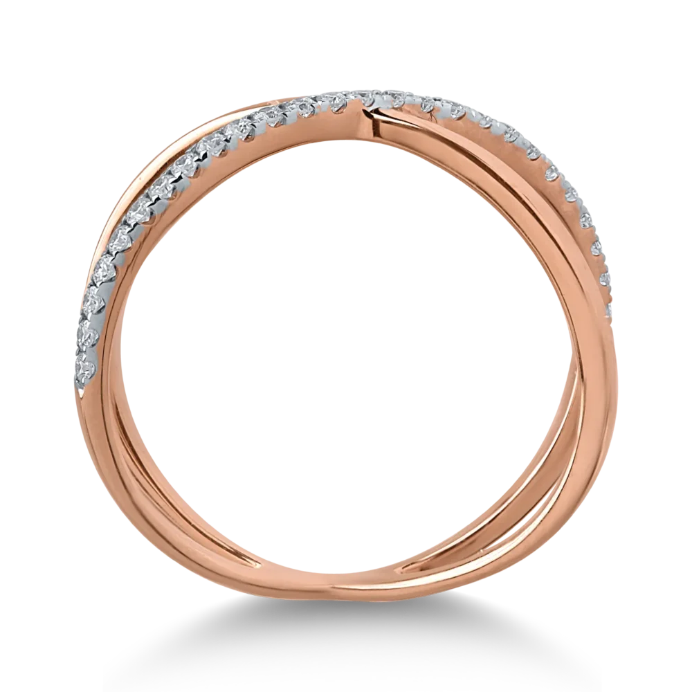 Inel din aur roz cu diamante de 0.166ct - imagine 2