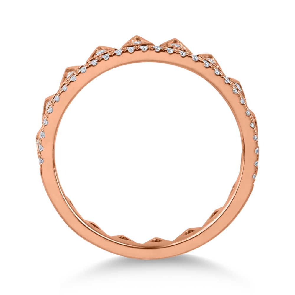 Inel din aur roz cu diamante de 0.17ct - imagine 2