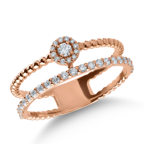 Inel din aur roz cu diamante de 0.28ct