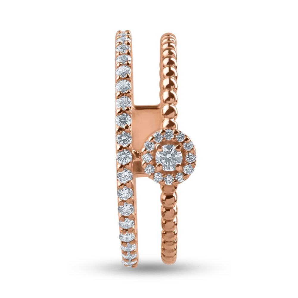 Inel din aur roz cu diamante de 0.28ct - imagine 2