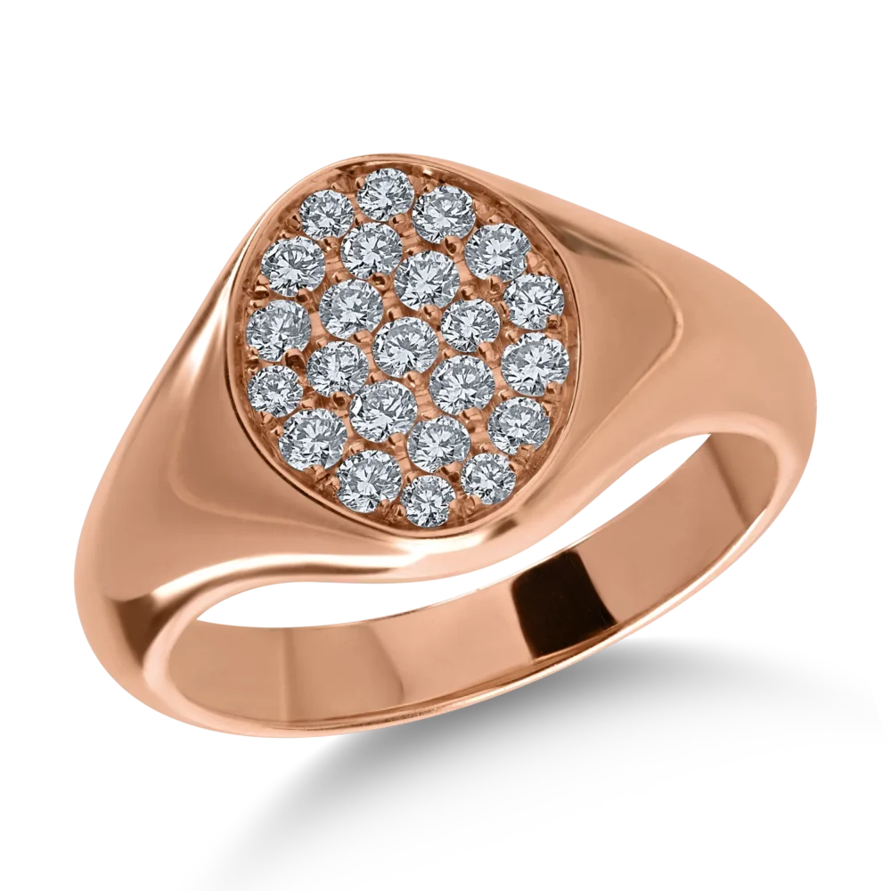 Inel din aur roz cu diamante de 0.29ct