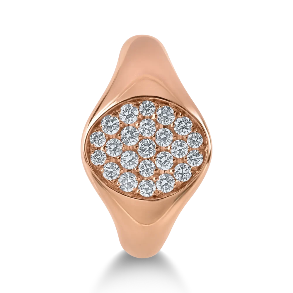 Inel din aur roz cu diamante de 0.29ct - imagine 2