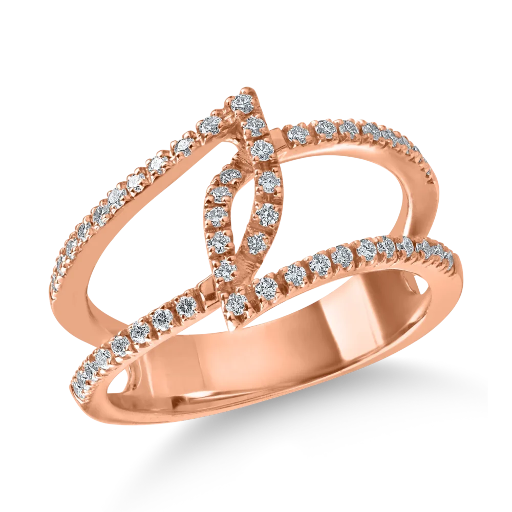 Inel din aur roz cu diamante de 0.29ct