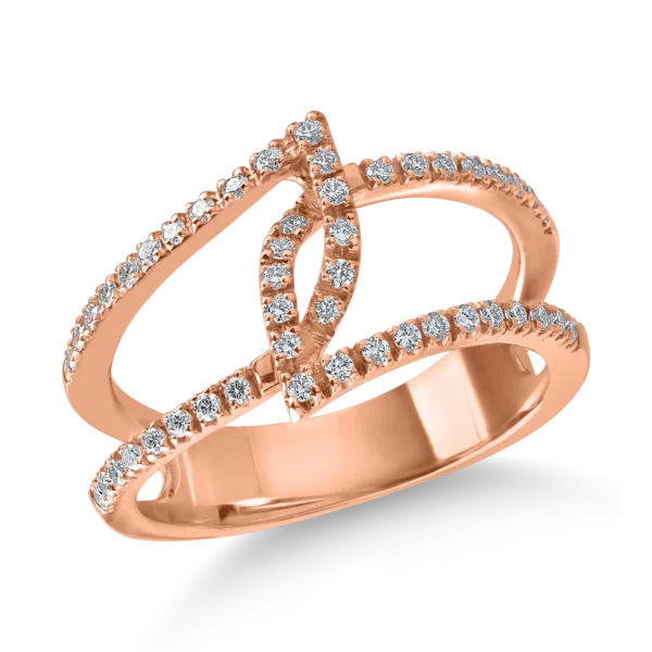 Inel din aur roz cu diamante de 0.29ct