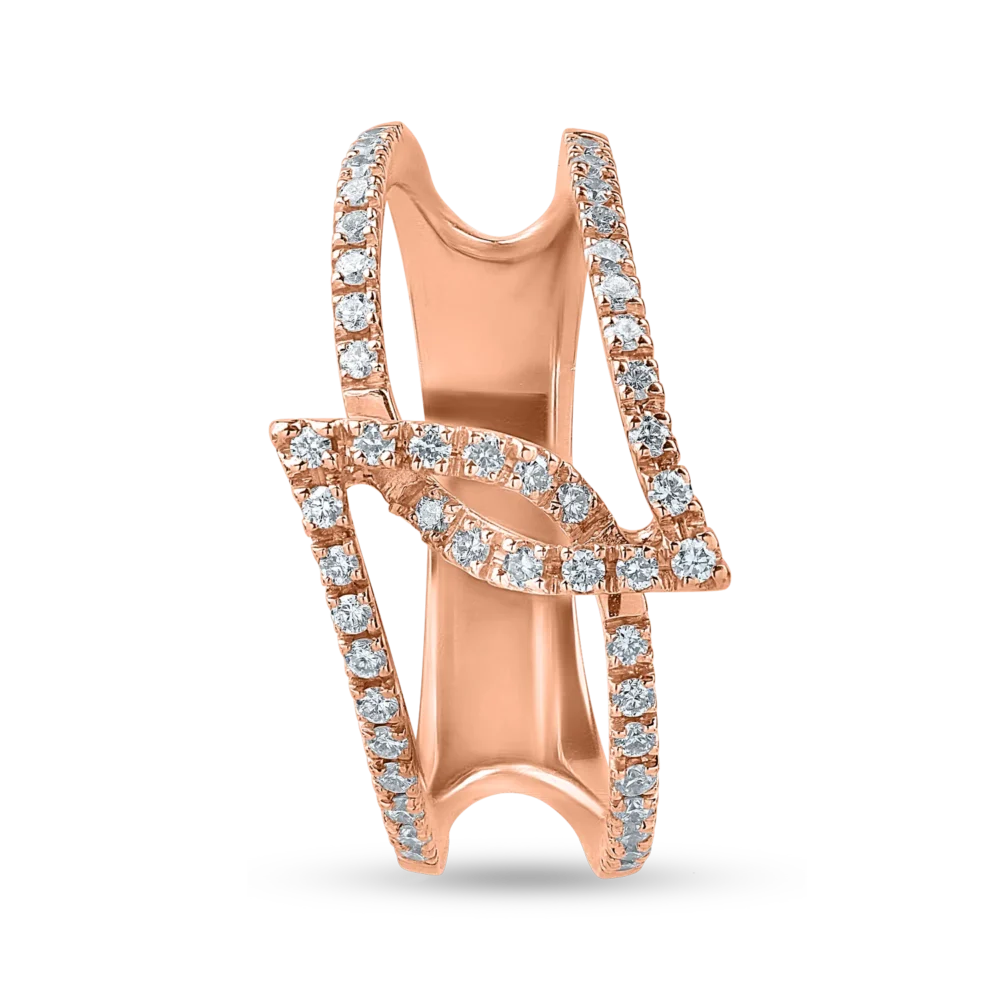 Inel din aur roz cu diamante de 0.29ct - imagine 2