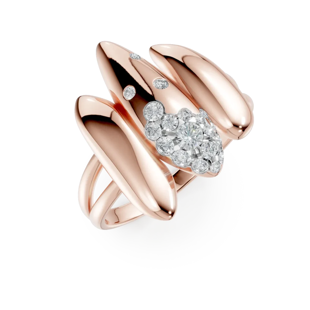 Inel din aur roz cu diamante de 0.2ct