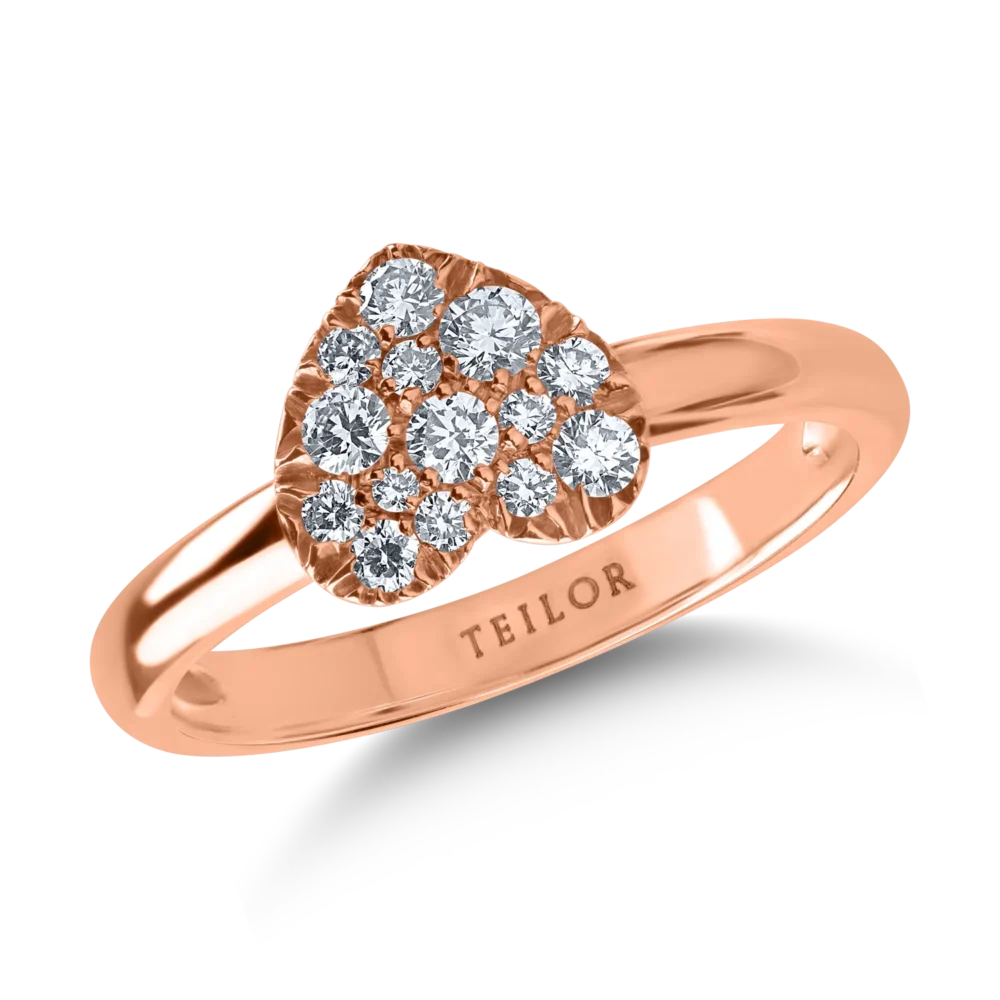Inel din aur roz cu diamante de 0.32ct