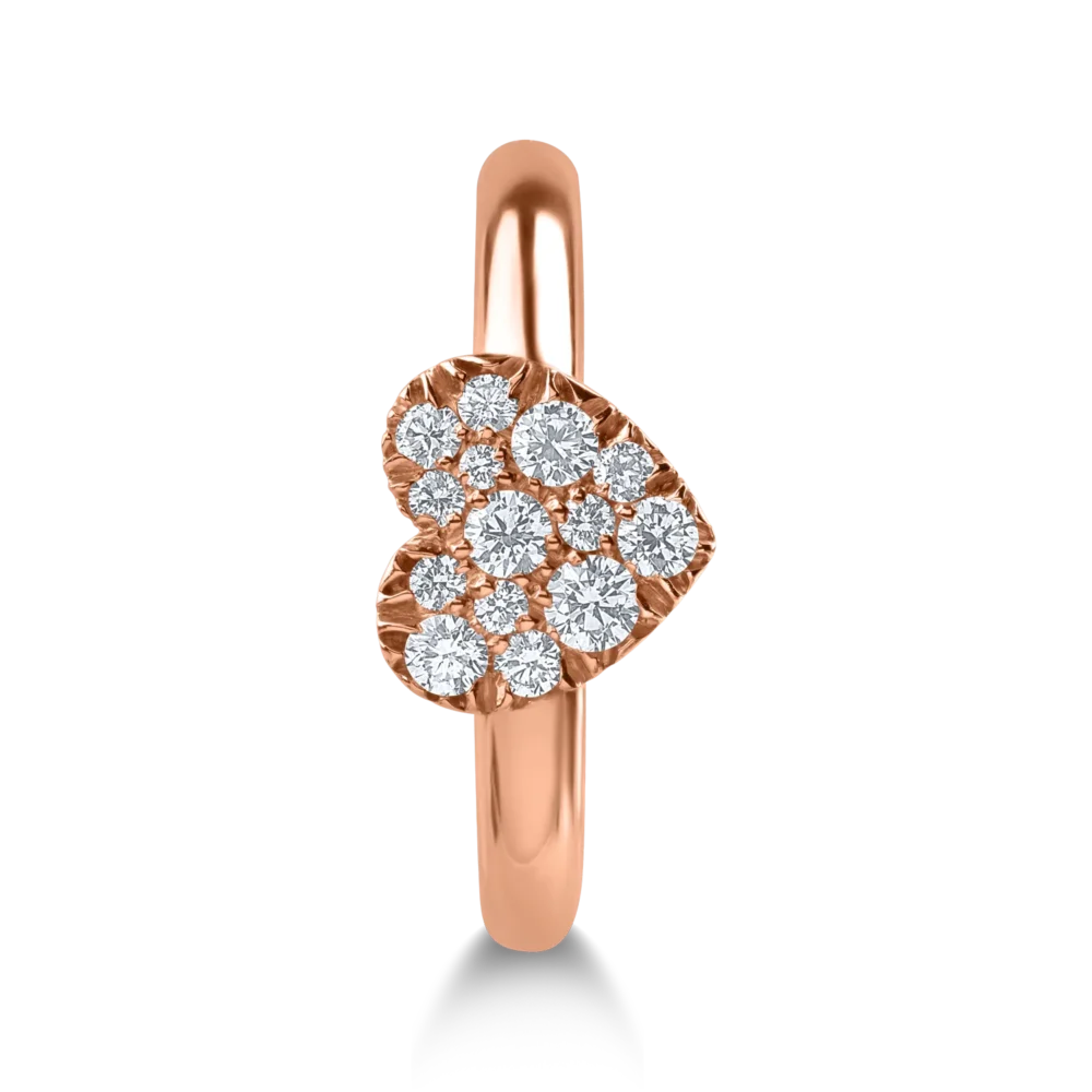 Inel din aur roz cu diamante de 0.32ct - imagine 2