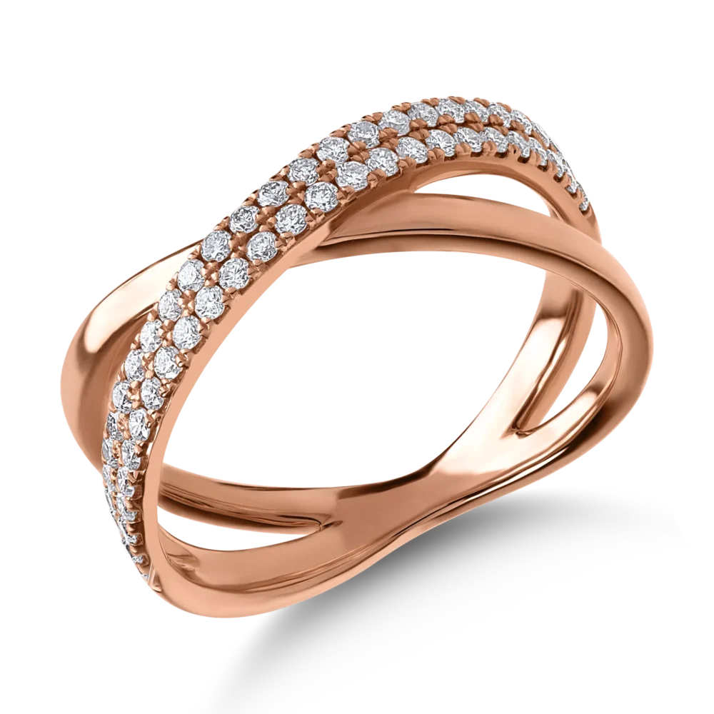 Inel din aur roz cu diamante de 0.42ct