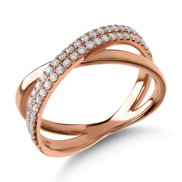 Inel din aur roz cu diamante de 0.42ct