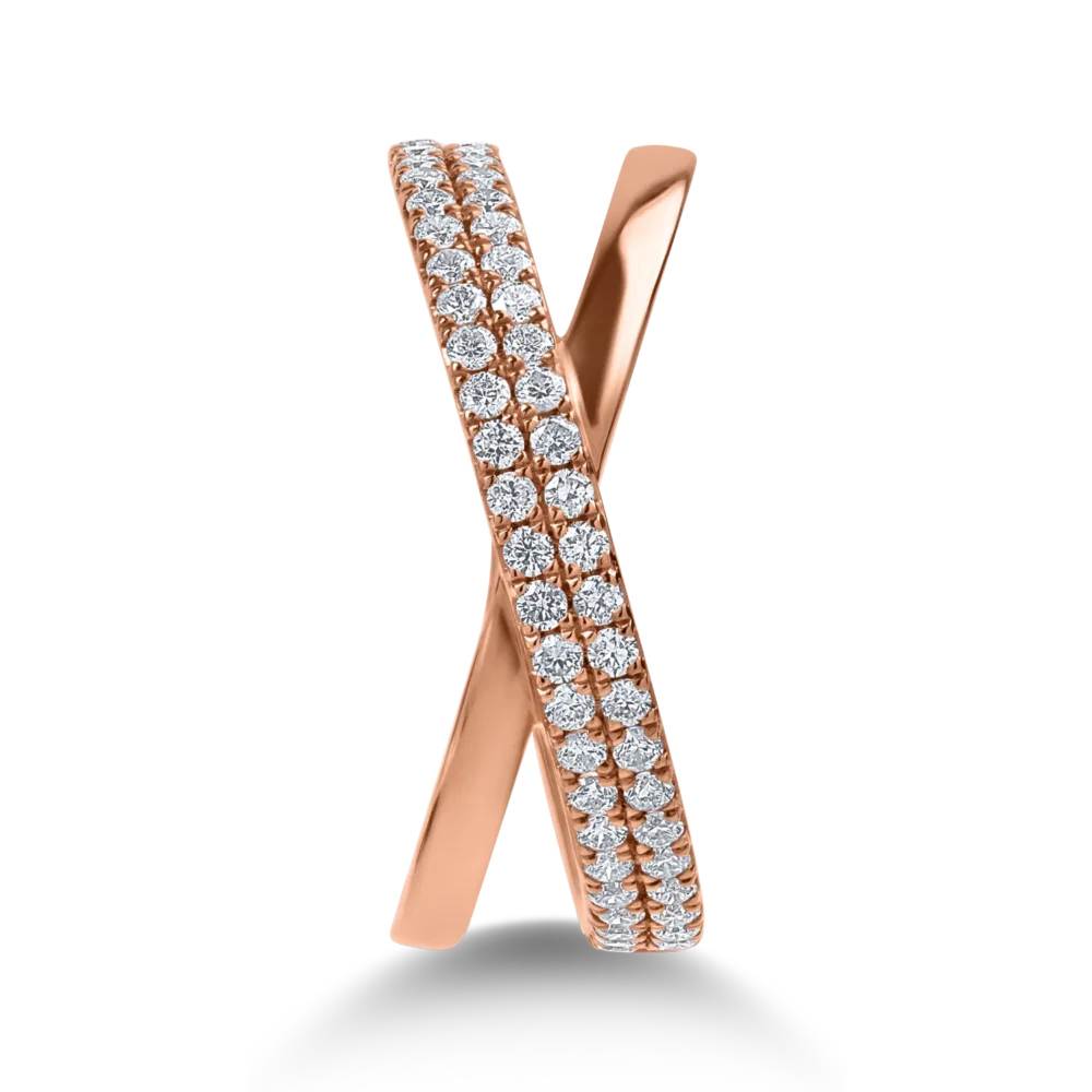 Inel din aur roz cu diamante de 0.42ct - imagine 2