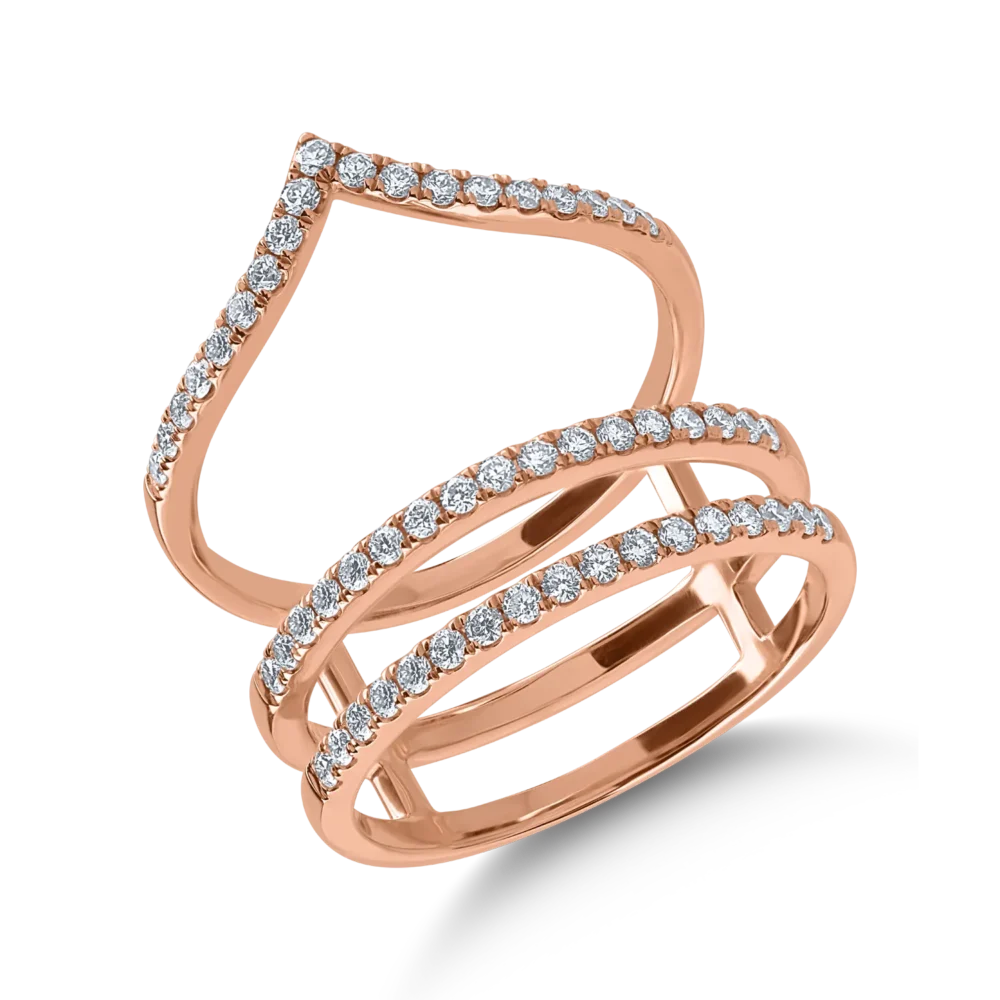 Inel din aur roz cu diamante de 0.52ct