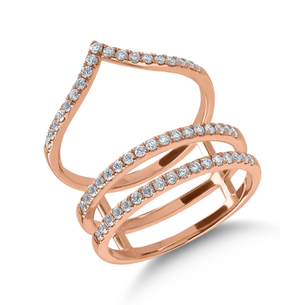 Inel din aur roz cu diamante de 0.52ct