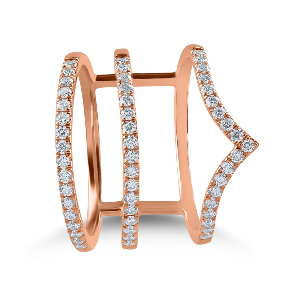 Inel din aur roz cu diamante de 0.52ct - imagine 2