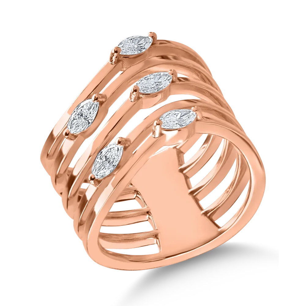 Inel din aur roz cu diamante de 0.62ct