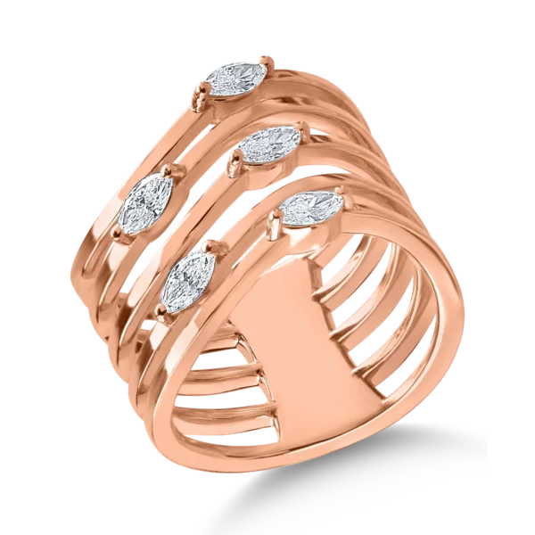 Inel din aur roz cu diamante de 0.62ct