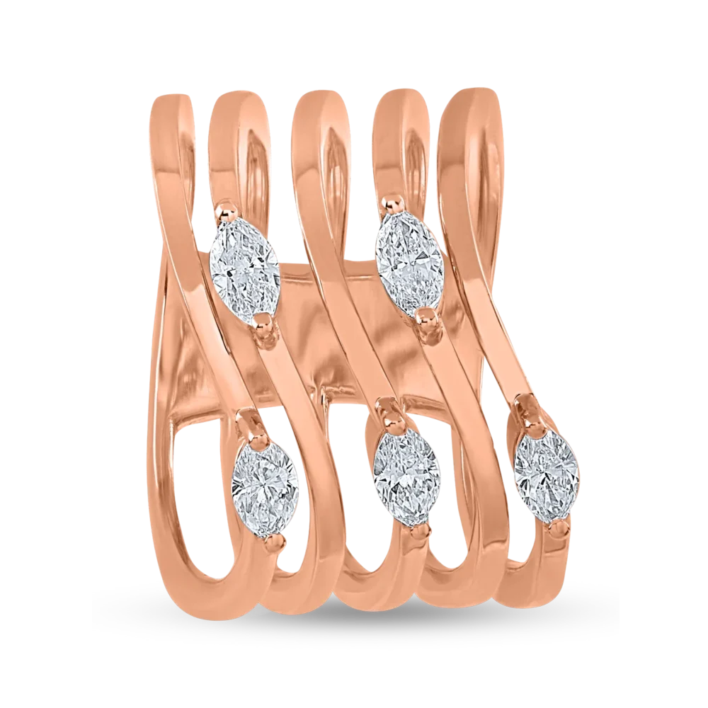 Inel din aur roz cu diamante de 0.62ct - imagine 2